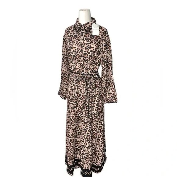 Monsoon Lola leopard print maxi dress brown - Picture 8 of 9